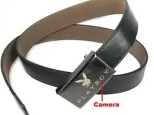 Playboy logo on a belt buckle